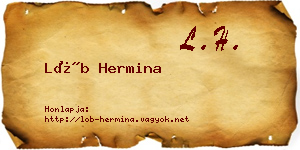 Löb Hermina névjegykártya